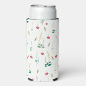 Frühlingswasserfarbe Botanisches Blühen Nahtlos Selters Dosenkühler (Seltzer Rückseite)