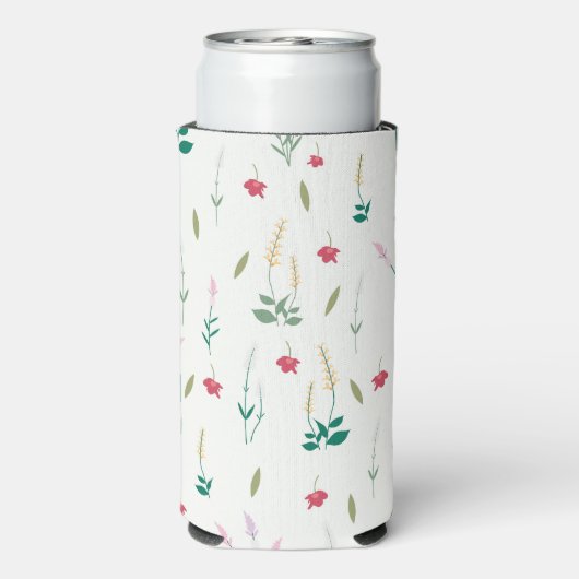 Frühlingswasserfarbe Botanisches Blühen Nahtlos Selters Dosenkühler (Seltzer Rückseite)