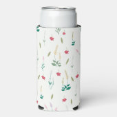 Frühlingswasserfarbe Botanisches Blühen Nahtlos Selters Dosenkühler (Seltzer Vorderseite)