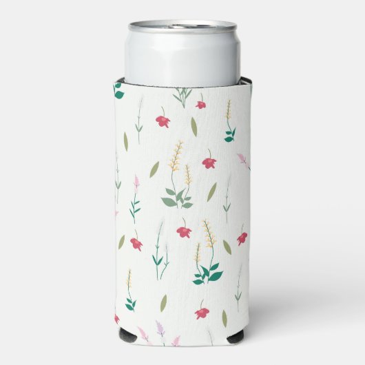 Frühlingswasserfarbe Botanisches Blühen Nahtlos Selters Dosenkühler (Seltzer Vorderseite)