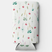 Frühlingswasserfarbe Botanisches Blühen Nahtlos Selters Dosenkühler (Vorderseite)