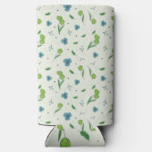 Frühlingswasserfarbe Botanisches Blühen Nahtlos Selters Dosenkühler (Rückseite)