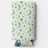 Frühlingswasserfarbe Botanisches Blühen Nahtlos Selters Dosenkühler (Vorderseite)