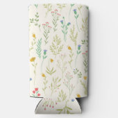 Frühlingswasserfarbe Botanisches Blühen Nahtlos Selters Dosenkühler (Rückseite)