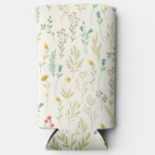 Frühlingswasserfarbe Botanisches Blühen Nahtlos Selters Dosenkühler (Vorderseite)