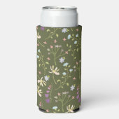 Frühlingswasserfarbe Botanisches Blühen Nahtlos Selters Dosenkühler (Seltzer Rückseite)