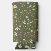 Frühlingswasserfarbe Botanisches Blühen Nahtlos Selters Dosenkühler (Rückseite)