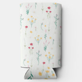 Frühlingswasserfarbe Botanisches Blühen Nahtlos Selters Dosenkühler (Rückseite)