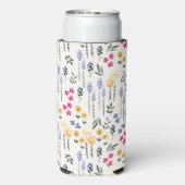 Frühlingswasserfarbe Botanisches Blühen Nahtlos Selters Dosenkühler (Seltzer Rückseite)