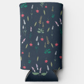 Frühlingswasserfarbe Botanisches Blühen Nahtlos Selters Dosenkühler (Vorderseite)