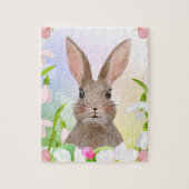 Frühlingswasserfarbe Bunny Rabbit Blume Puzzle (Vertikal)