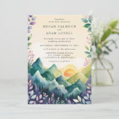 Frühlingswasserfarbe Flora Elegantes Bergsee-Zaube Einladung (Stehend Vorderseite)