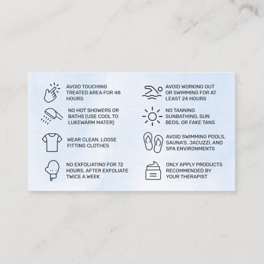 Frühlingswasserfarbe - Nachsorgekarte Visitenkarte (Rückseite)