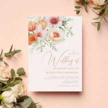 Frühlingswasserfarbe Peach Korallen Blumenzehen