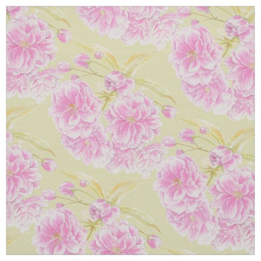 Frühlingswasserfarbe rosa Blüten Blüten Gewebe Stoff (Muster)