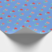Frühlingswasserfarbe Rosa Tulip Blume Muster Geschenkpapier (Ecke)