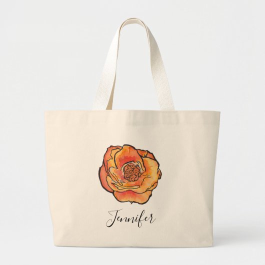 Frühlingswasserfarbe Rose Name Tasche (Vorne)