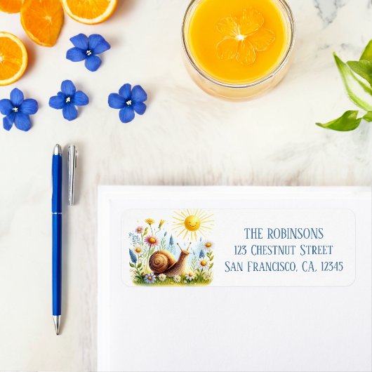 Frühlingswasserfarbe Snail Rücksendeadresse