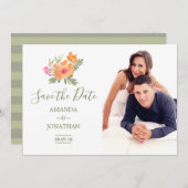 Frühlingswasserfarben-Blume Save the Date (Vorne/Hinten)