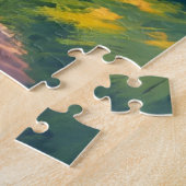 Frühlingsweg | Grüne Wald-Wasserfarben-Natur Puzzle (Seite)