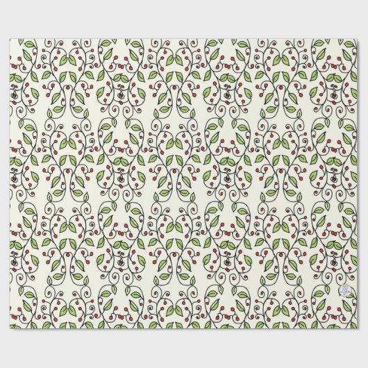 Frühlingsweine handGezeichnet Whimsical Botanical Geschenkpapier (Flach)