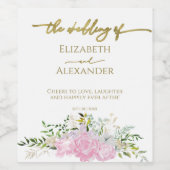 Frühlingsweinlabel Wildblume Gilded Weinetikett (Einzelnes Label)