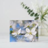 Frühlingsweiße Grüße Postkarte (Stehend Vorderseite)