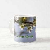 Frühlingsweiße Kirsche Blume, Muttergeschenke. Kaffeetasse (Vorderseite Links)