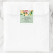 Frühlingswiese Floral Brautparty Square Sticker (Tasche)