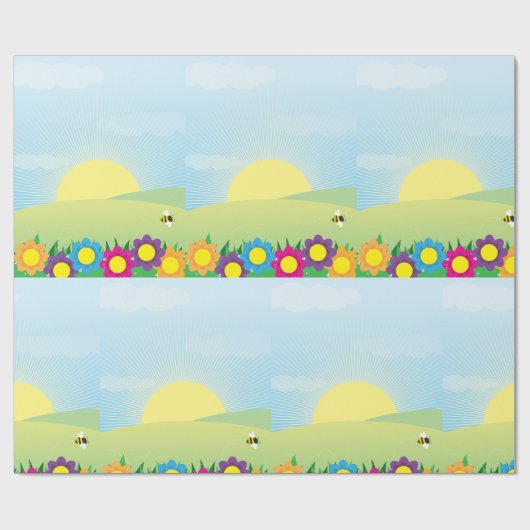 Frühlingswiese Geschenkpapier (Flach)