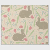 Frühlingswiese-Hasen-Geschenkpapier Geschenkpapier (Flach)