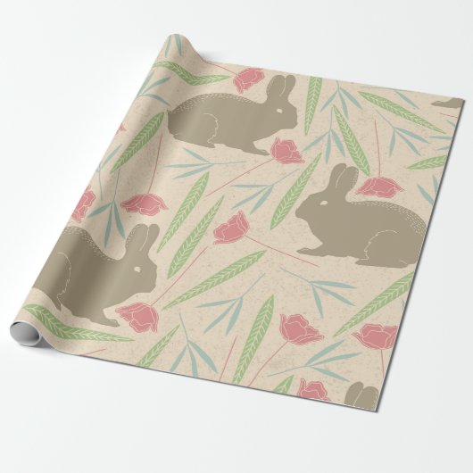 Frühlingswiese-Hasen-Geschenkpapier Geschenkpapier (Ungerollt)