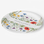 Frühlingswiese Hochzeit Pappteller (Schrägansicht)