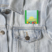 Frühlingswiese Sunburst mit farbenfrohen Blumen Button (Beispiel)