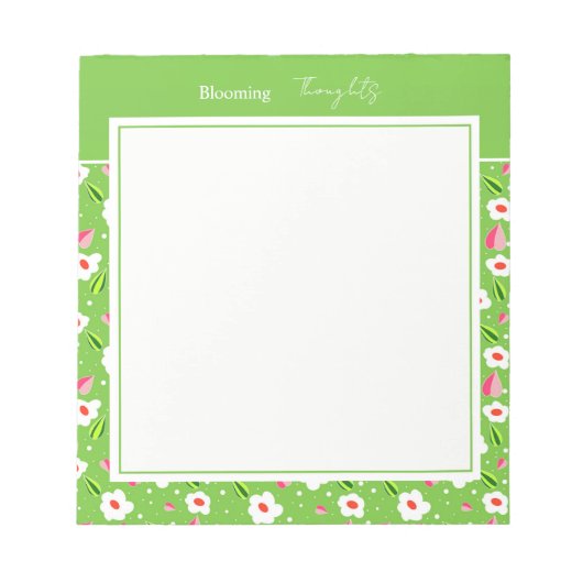 Frühlingswiese Whimsy-Blumenkollektion Notizblock (Vorderseite)
