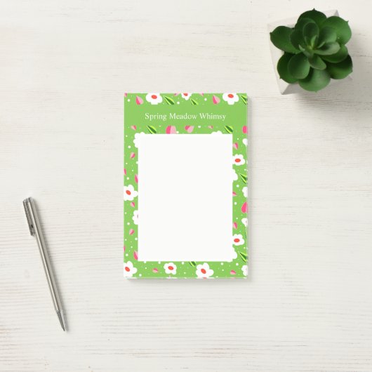 Frühlingswiese Whimsy Blumenkollektion Post-it Klebezettel (Büro)