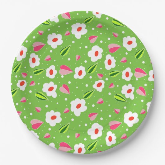 Frühlingswiese Whimsy Pappteller (Vorderseite)