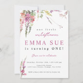 Frühlingswiese Wildblume Geburtstagseinladung Ankündigung (Vorderseite)