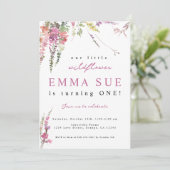 Frühlingswiese Wildblume Geburtstagseinladung Ankündigung (Stehend Vorderseite)