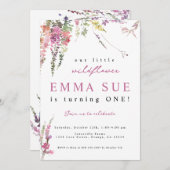 Frühlingswiese Wildblume Geburtstagseinladung Ankündigung (Vorne/Hinten)