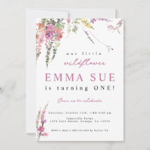 Frühlingswiese Wildblume Geburtstagseinladung