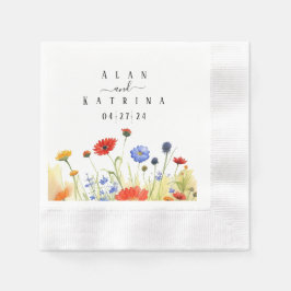 Frühlingswiese-Wildblumen Serviette