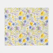 Frühlingswiesen-Blumenmuster Fleecedecke (Vorderseite (Horizontal))