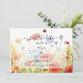 Frühlingswiesen-Wildblumen Save The Date (Stehend Vorderseite)