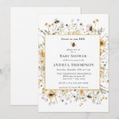 FrühlingsWildblume | BienenBaby-Dusche Einladung (Vorne/Hinten)