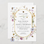 FrühlingsWildblume | BienenBaby-Dusche Einladung (Vorne/Hinten)