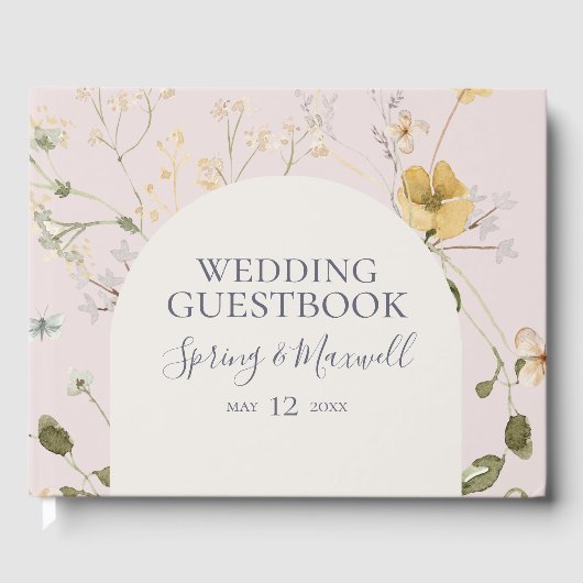 FrühlingsWildblume | Blackush Wedding Guest Book Gästebuch (Vorderseite)
