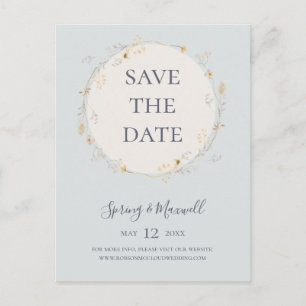 FrühlingsWildblume Blaue Save the Date Postkarte