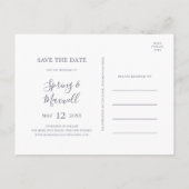 FrühlingsWildblume | Blaue Save the Date Postkarte (Rückseite)