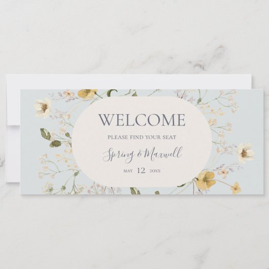 FrühlingsWildblume | Blue Hanging Seating Chart (Rückseite)